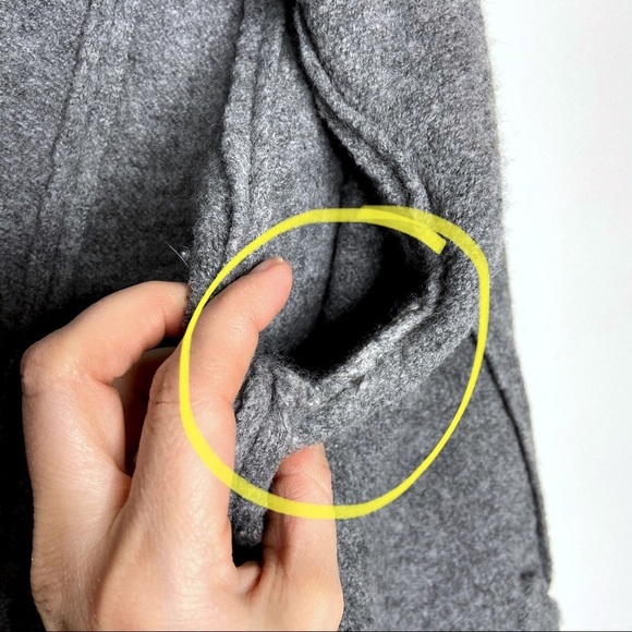 LOFT Gray 100% Wool Military Style Sweater Jacket - Picture 12 of 13